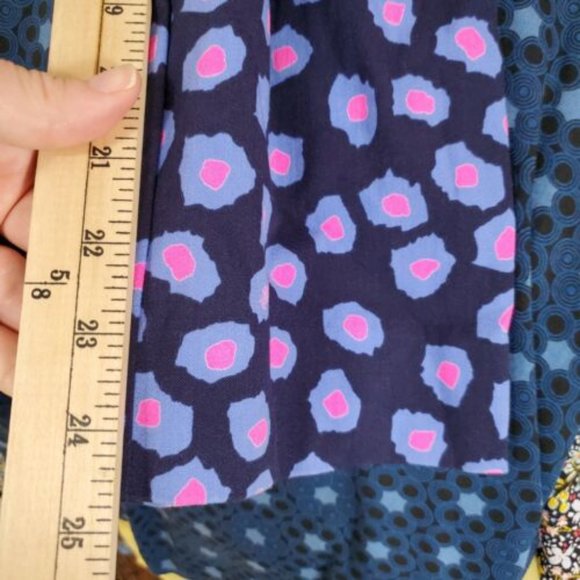 Lilly Pulitzer printed luxury capris Spotted Ankle Pants Zip navy pink Sz 0 flat - Picture 9 of 11